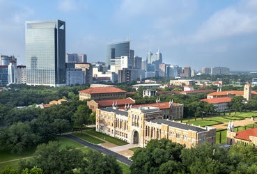 Birdseye view of Rice University