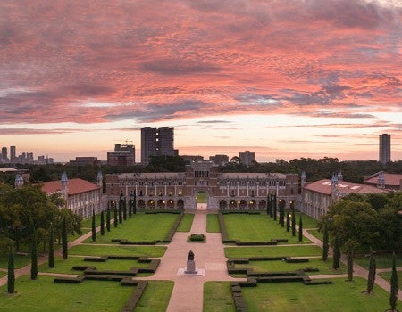 Birds eye of Rice campus