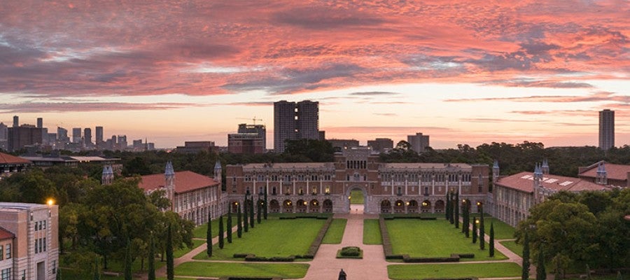 Birds eye of Rice campus